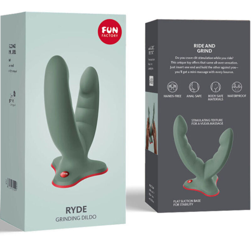 FUN FACTORY - RYDE NERO DOPPIO DILDO E MASSAGGIATORE