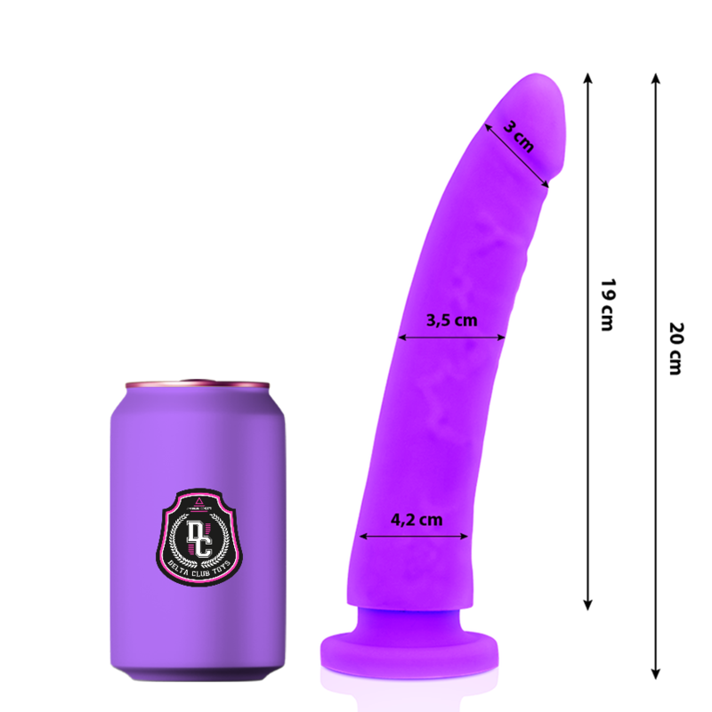 DELTA CLUB - DILDO REALISTICO IN SILICONE MEDICO LILLA 20 CM -O- 4 CM