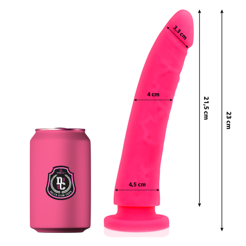 DELTA CLUB - DILDO REALISTICO ROSA IN SILICONE MEDICO 23 CM -O- 4,5 CM
