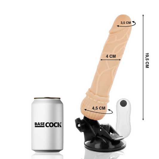 BASECOCK - VIBRATORE REALISTICO TELECOMANDO NERO 19,5 CM -O- 4 CM