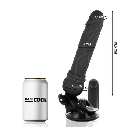 BASECOCK - VIBRATORE REALISTICO TELECOMANDO NERO 19,5 CM -O- 4 CM