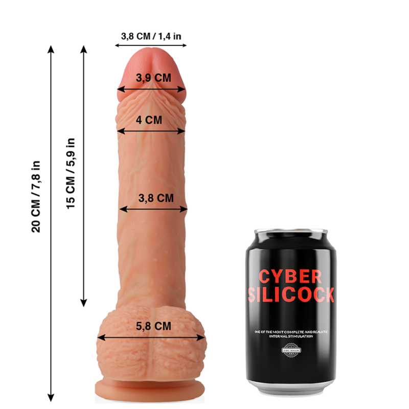 CYBER SILICOCK - FREEMAN SILICONE LIQUIDO REALISTICO 20 CM -O- 3,8 CM