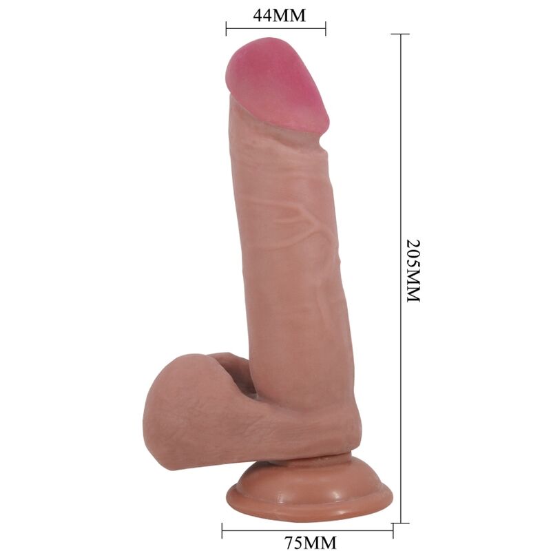 PRETTY LOVE - SERIE SLIDING SKIN DILDO REALISTICO CON VENTOSA PELLE SCORREVOLE NATURALE 20,5 CM