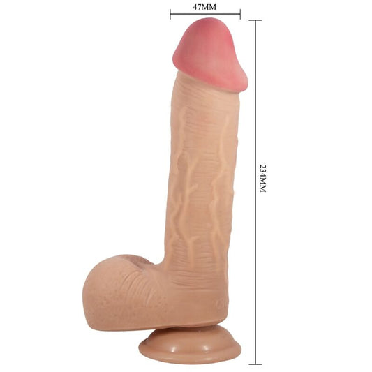 PRETTY LOVE - SERIE SLIDING SKIN DILDO REALISTICO CON VENTOSA PELLE SCORREVOLE NATURALE 23,4 CM