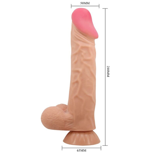PRETTY LOVE - SERIE SLIDING SKIN DILDO REALISTICO CON VENTOSA SLIDING SKIN TELECOMANDO NATURALE 24 CM