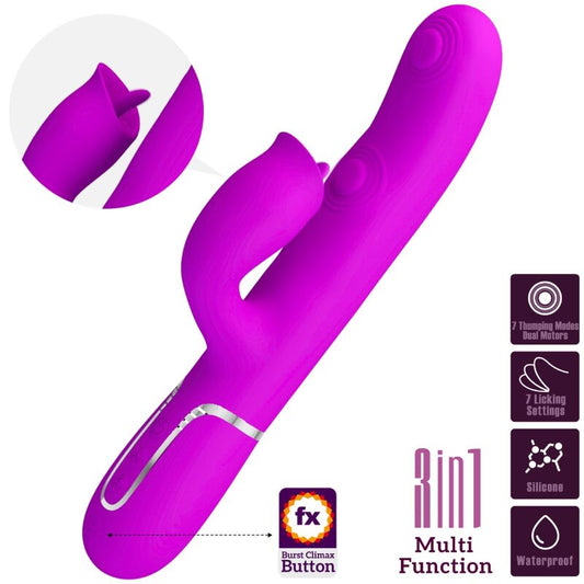 PRETTY LOVE - VIBRATORE CONIGLIO CON LECCA FUCSIA