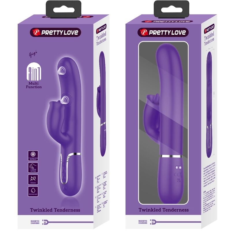 PRETTY LOVE - VIBRATORE CONIGLIO CON LECCA VIOLA