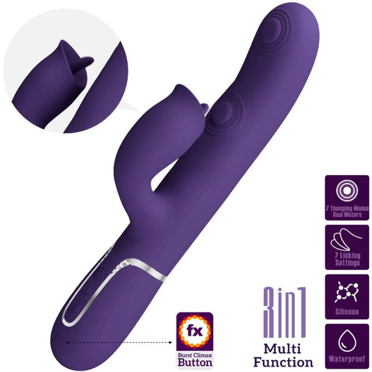 PRETTY LOVE - VIBRATORE CONIGLIO CON LECCA VIOLA