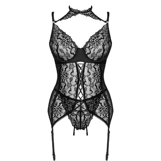 LIVCO CORSETTI FASHION - GIELLANDRA FOR THE SENSES COLLECTION CORSET + PANTY NEGRO L/XL