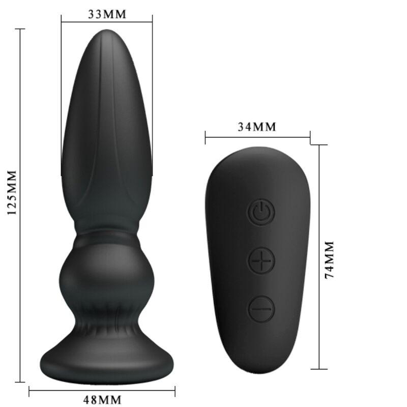MR PLAY - Potente Plug Anale Vibrante con Telecomando Nero