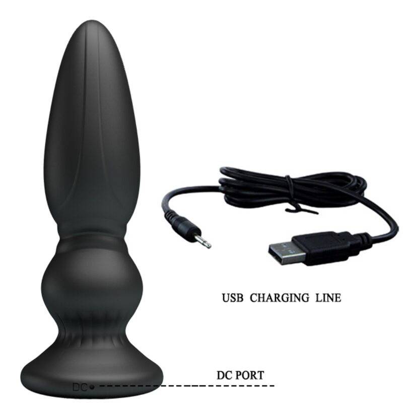 MR PLAY - Potente Plug Anale Vibrante con Telecomando Nero