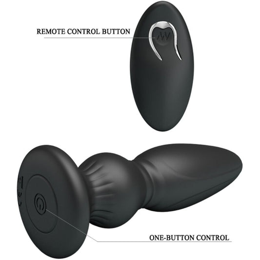MR PLAY - Potente Plug Anale Vibrante con Telecomando Nero