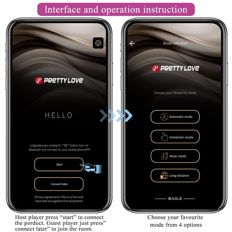 PRETTY LOVE - VIBRATORE DOPPIO PIACERE AUGUST CON TELECOMANDO APP