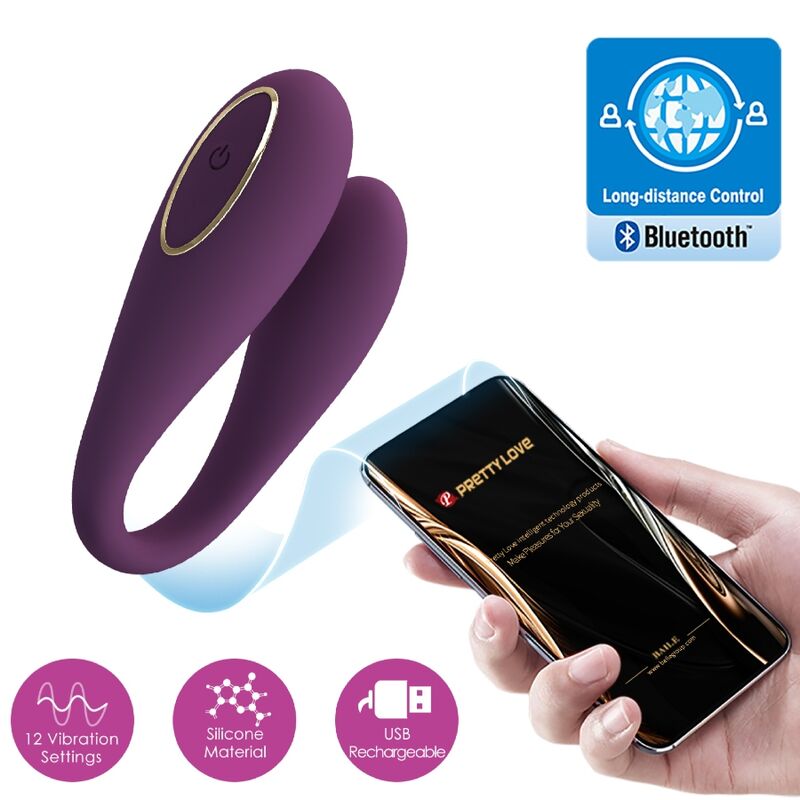 PRETTY LOVE - VIBRATORE DOPPIO PIACERE AUGUST CON TELECOMANDO APP