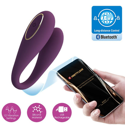 PRETTY LOVE - VIBRATORE DOPPIO PIACERE AUGUST CON TELECOMANDO APP