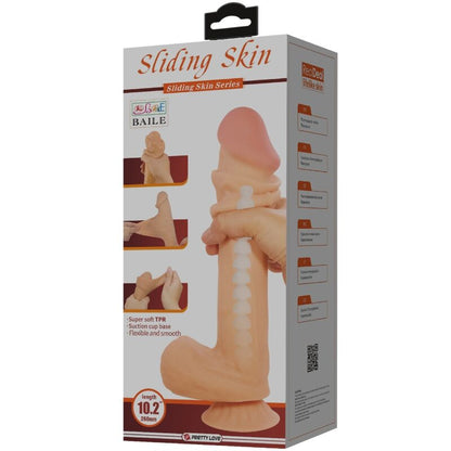 PRETTY LOVE - SERIE SLIDING SKIN DILDO REALISTICO CON VENTOSA SLIDING SKIN 26 CM