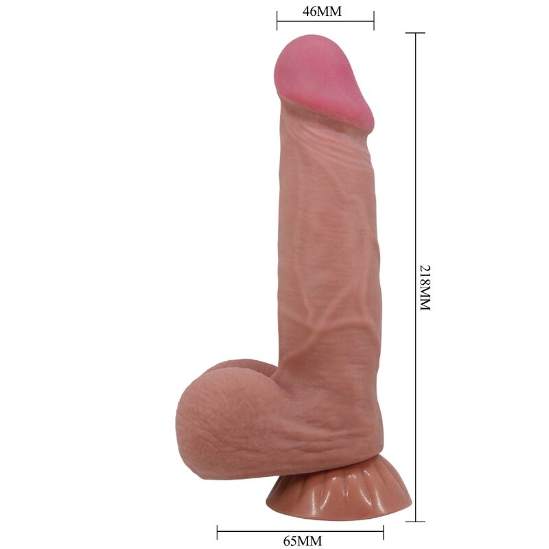 PRETTY LOVE - SERIE SLIDING SKIN DILDO REALISTICO CON VENTOSA SLIDING SKIN MARRONE 21,8 CM
