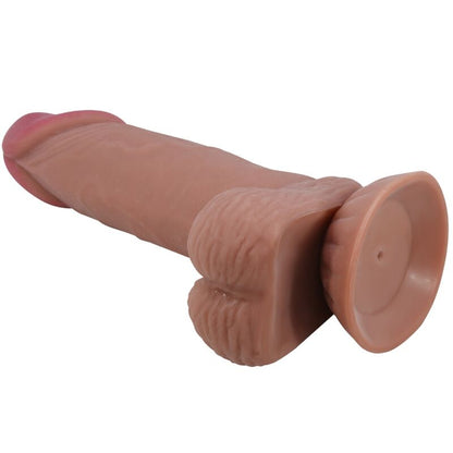 PRETTY LOVE - SERIE SLIDING SKIN DILDO REALISTICO CON VENTOSA SLIDING SKIN MARRONE 19,4 CM