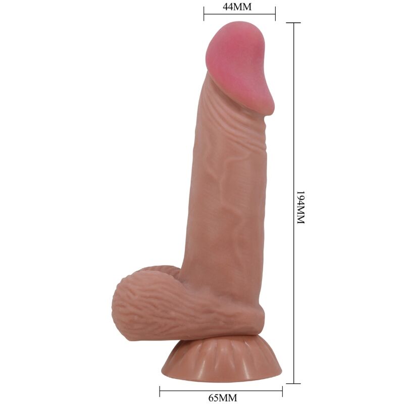 PRETTY LOVE - SERIE SLIDING SKIN DILDO REALISTICO CON VENTOSA SLIDING SKIN MARRONE 19,4 CM