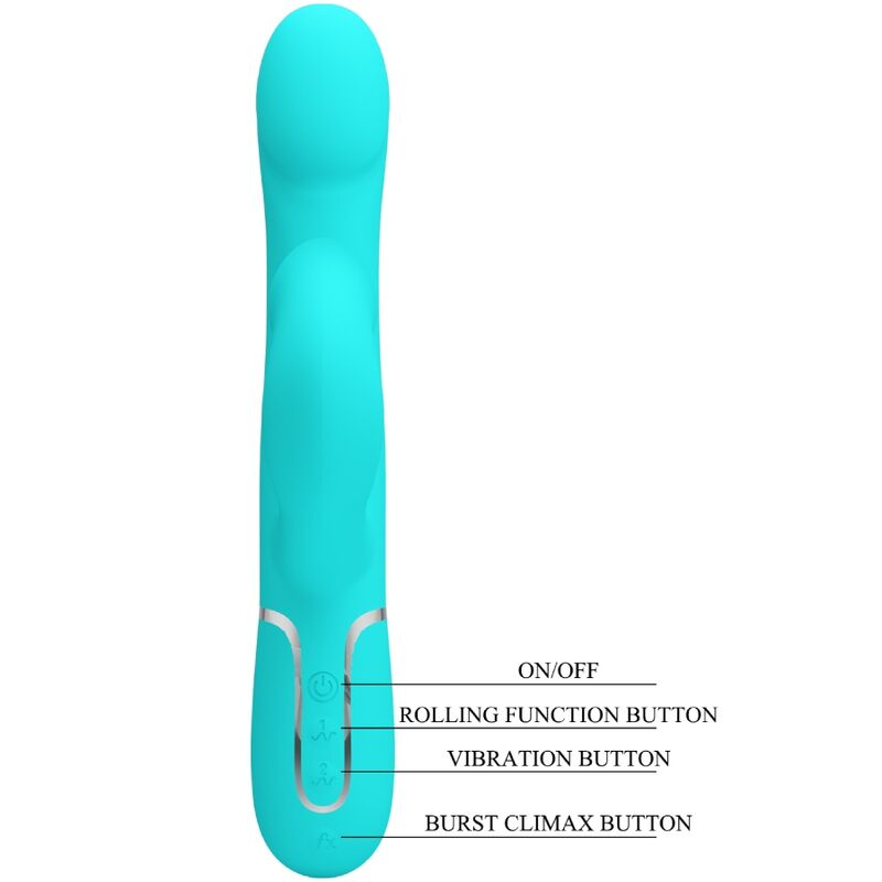 PRETTY LOVE - VIBRATORE CONIGLIO PERLA VERDE ACQUA