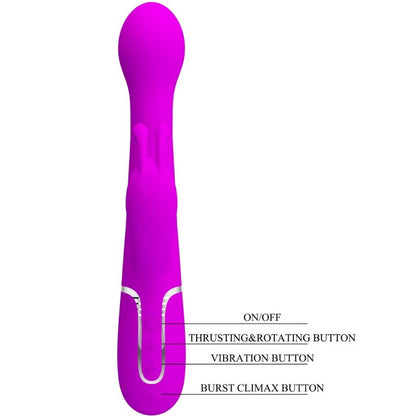 PRETTY LOVE - DEJON VIBRATORE RABBIT MULTIFUNZIONE 3 IN 1 VIOLA