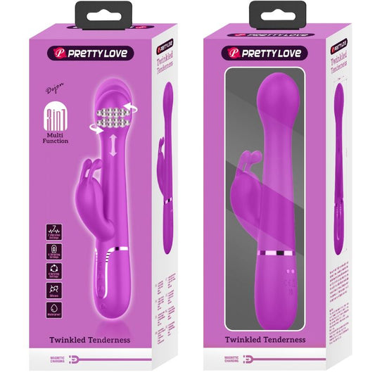 PRETTY LOVE - DEJON VIBRATORE RABBIT MULTIFUNZIONE 3 IN 1 VIOLA