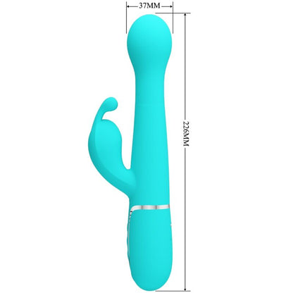 PRETTY LOVE - DEJON VIBRATORE RABBIT MULTIFUNZIONE 3 IN 1 VERDE ACQUA