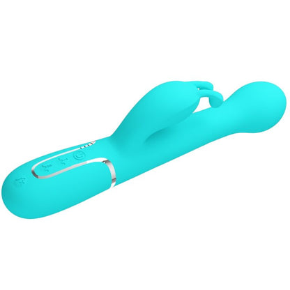 PRETTY LOVE - DEJON VIBRATORE RABBIT MULTIFUNZIONE 3 IN 1 VERDE ACQUA