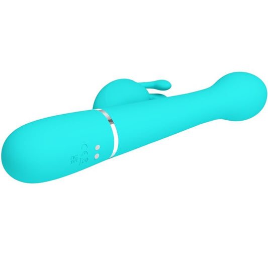 PRETTY LOVE - DEJON VIBRATORE RABBIT MULTIFUNZIONE 3 IN 1 VERDE ACQUA
