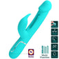 PRETTY LOVE - VIBRATORE CONIGLIO MULTIFUNZIONE 3 IN 1 KAMPAS CON LINGUA VERDE ACQUA