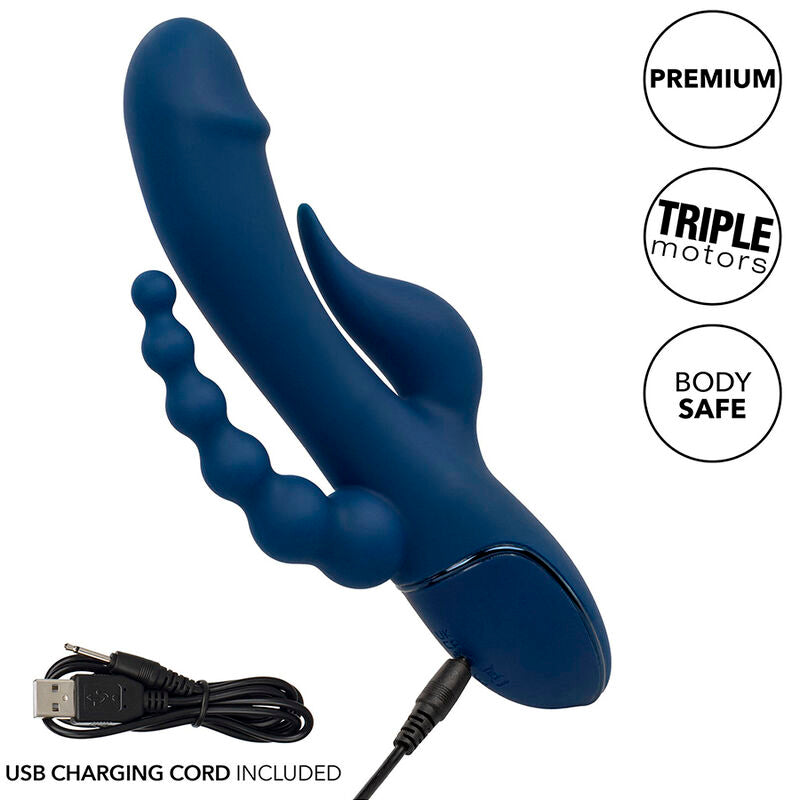 CALEXOTICS - VIBRATORE BLU TRIPLO ORGASMO