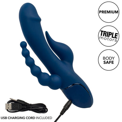 CALEXOTICS - VIBRATORE BLU TRIPLO ORGASMO