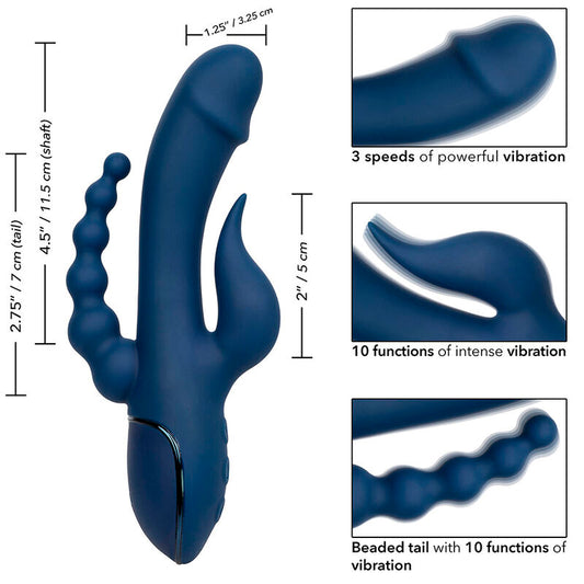 CALEXOTICS - VIBRATORE BLU TRIPLO ORGASMO