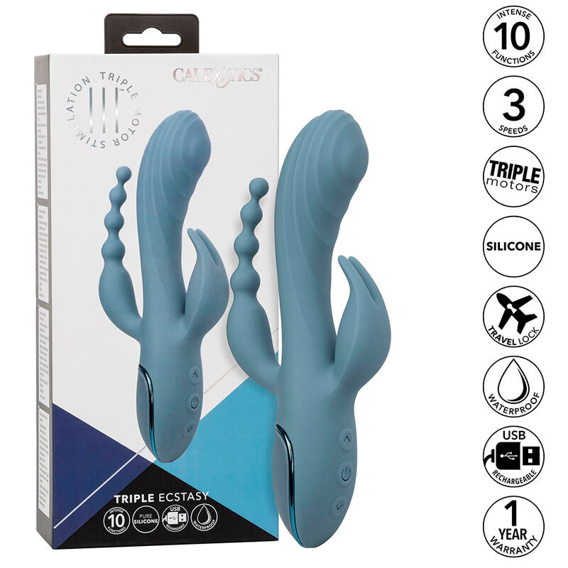 CALEXOTICS - VIBRATORE TRIPLO GREY ECSTASY