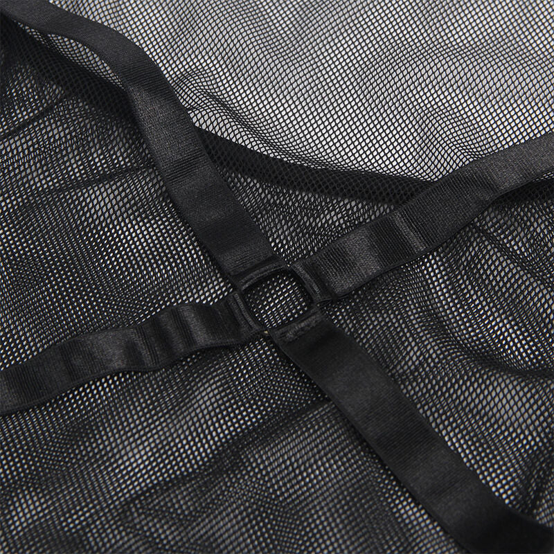 SUBBLIME - ABITO NERO TRASPARENTE CON SCOLLO AL CENTRO L/XL