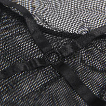 SUBBLIME - ABITO NERO TRASPARENTE CON SCOLLO AL CENTRO L/XL