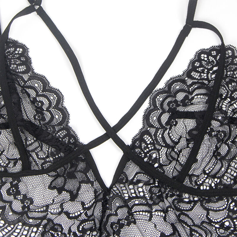 SUBBLIMA - COSTUME POLIZIA TUTA IN PIZZO NERO L/XL