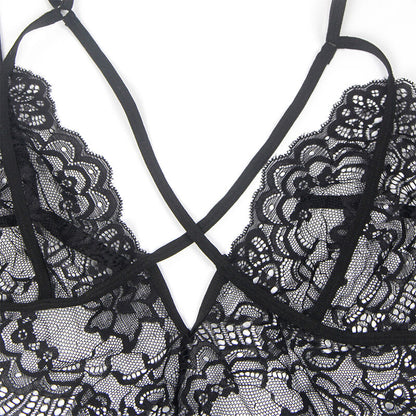 SUBBLIMA - COSTUME POLIZIA TUTA IN PIZZO NERO L/XL