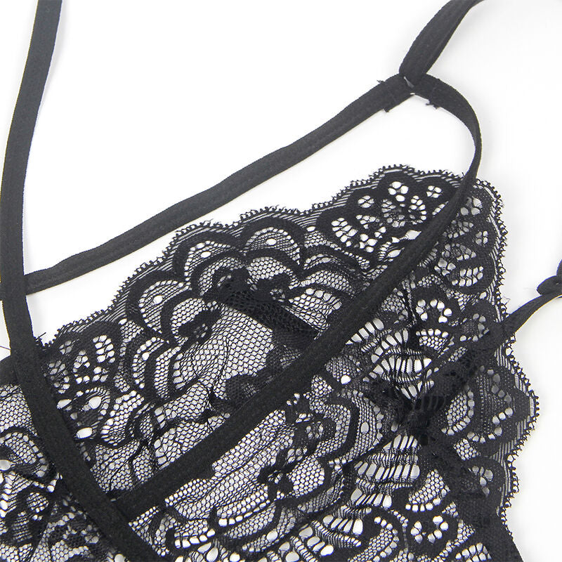 SUBBLIMA - COSTUME POLIZIA TUTA IN PIZZO NERO L/XL