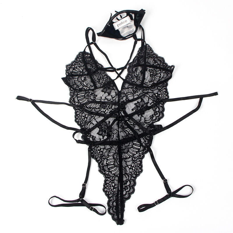 SUBBLIMA - COSTUME POLIZIA TUTA IN PIZZO NERO L/XL