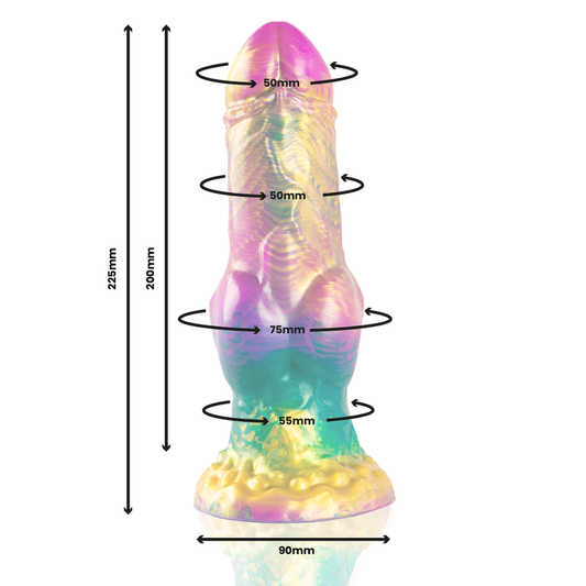 EPICO - DILDO IRIS CON TESTICOLI ARCOBALENO DEL PIACERE