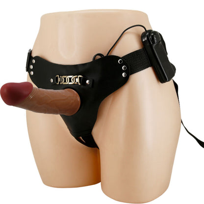PRETTY LOVE - SLIP STARKS CON IMBRACATURA E VIBRAZIONE MULTIVELOCITÀ DILDO 17,5 CM MULATTO