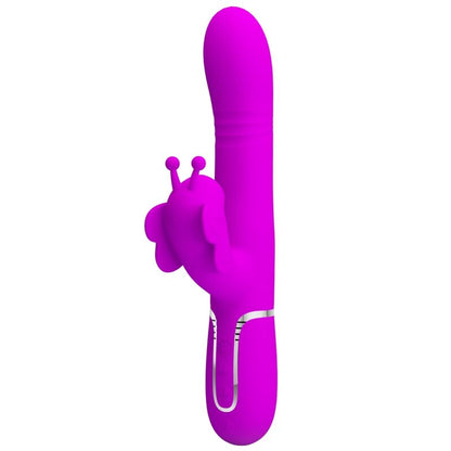 PRETTY LOVE - VIBRATORE RABBIT MULTIFUNZIONE 4 IN 1 FARFALLA FUCSIA
