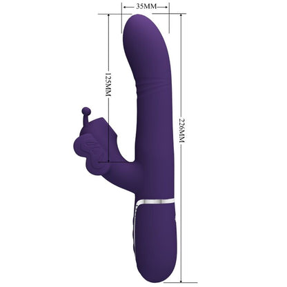 PRETTY LOVE - VIBRATORE CONIGLIO MULTIFUNZIONE 4 IN 1 FARFALLA VIOLA