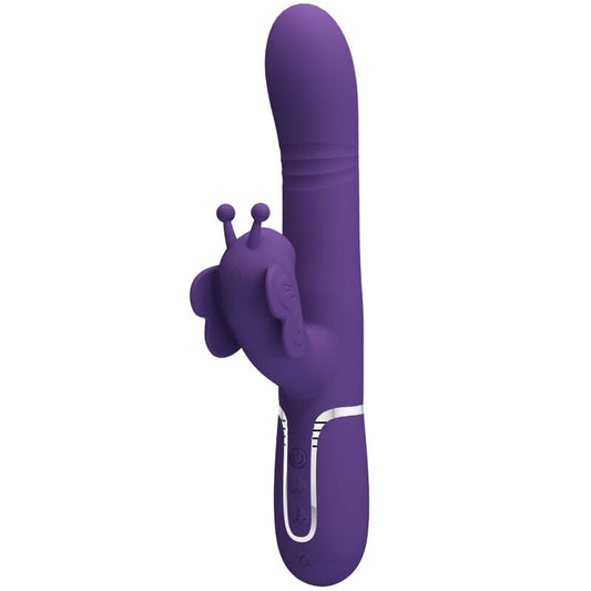 PRETTY LOVE - VIBRATORE CONIGLIO MULTIFUNZIONE 4 IN 1 FARFALLA VIOLA