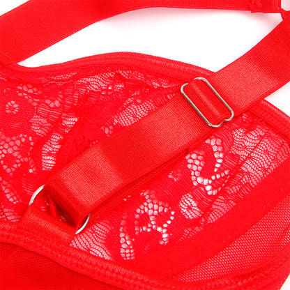 SUBBLIME - TEDDY CON LIGA DETALLE ENCAJE Y TIRAS ROJO L/XL