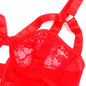 SUBBLIME - TEDDY CON LIGA DETALLE ENCAJE Y TIRAS ROJO L/XL