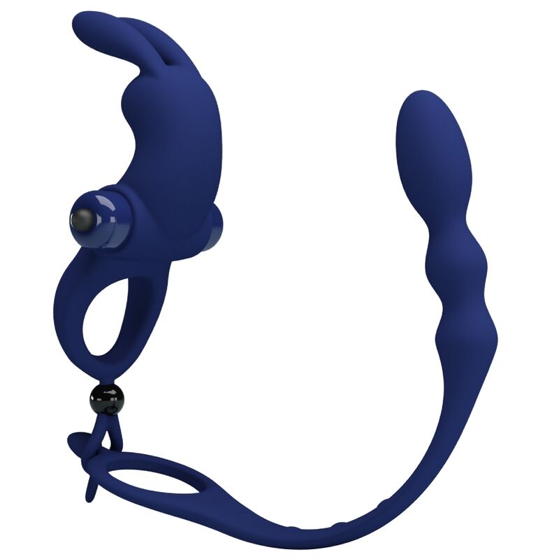 PRETTY LOVE - ANELLO VIBRANTE AYAD RABBIT CON TAPPO BLU