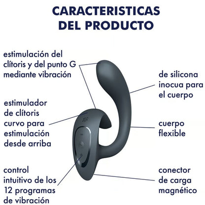SATISFYER - G PER DEA 1 VIBRATORE CONIGLIO GRIGIO SCURO