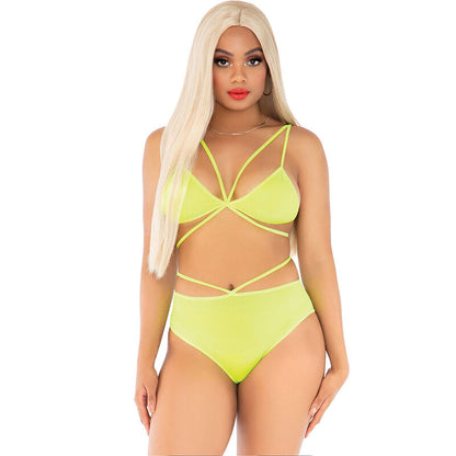 LEG AVENUE - TOP & BRAGAS CON TIRANTES CORAL
